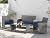 Shintenchi 4 Piece Patio Ratten Set Outdoor Furniture Set Wicker Conversation Set with Cushions and Tempered Glass Tabletop,Deep Blue