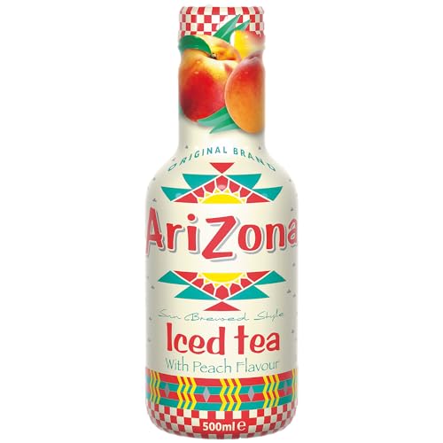 AriZona - Thé Noir Goût Pêche - Boisson 100% Plaisir - Emballage Design - 1 Bouteille PET 500 ml