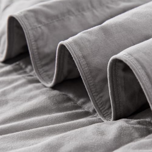 Image of Globon Summer Down Blanket King Size, Extra Lightweight Comforter /Duvet Insert for Hot Sleepers, Noiseless & Extra Soft,12 Ounce Fill Weight, Grey