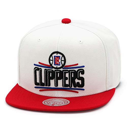 Mitchell & Ness Los Angeles LA Clippers Two-Tone Snapback Hat Cap - White/Red