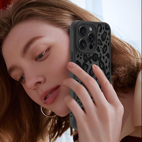 Image of KANGHAR Case for iPhone 15 Pro Phone Case Leopard Printed Pattern | Cute Cheetah [Compatible with Magsafe] Protective Magnetic Case for Girls Women Men 6.1 inch