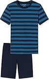 Schiesser Jungen Schlafanzug kurz Pyjamaset, blau, 152