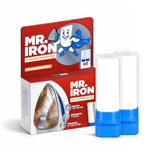 Mr. Iron 2x Stick Nettoyant Universel pour Fer à Repasser, Made in Italy. Élimine les...
