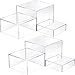 6 Pcs Acrylic Display Boxes Clear Cube Riser Transparent Display Cases for Collectibles 5 Sided Acrylic Cube Organizer Clear Acrylic Square Cube Display Base Large Medium Small Clear Display Stand
