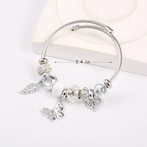 Image of YouLuo Cute Necklace Charm Bracelet Set,Personalized Jewelry Gift for Women | Cute Charm Bracelet, Adjustable Stainless Steel Bracelet, Anime Cartoon Accessories Bracelets for Women Gift and Friendship