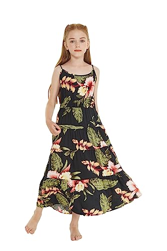 Image of Family Matching Hawaiian Clothes, Black Rafelsia | Lightweight 100% rayon • Family matching outfits • Beach vacations • Luaus • Cruises • Family photos