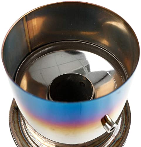 SUPERFASTRACING 4 Inch N1 Muffler 2.5 Inch Dia. Inlet with Titanium Burn Tip T304 Style Stainless Fits for Vehicles