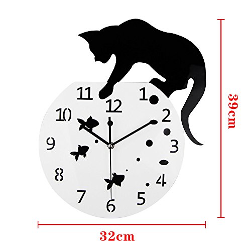 Reloj de pared analógico Timelike Fishbowl Cat miniatura 2