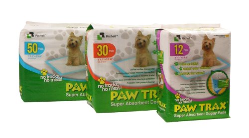 Paw Trax Super Absorbent Training Pads, 50 Pack | Richell Paw Trax Doggy Potty Pads: Puppy potty pads for training, absorbent, odor control four-layer quilted pad rectangle potty pads 17.7 x 23.6 Paw Trax Super Absorbent Training Pads, 50 Pack | Richell Paw Trax Doggy Potty Pads: Puppy potty pads for training, absorbent, odor control four-layer quilted pad rectangle potty pads 17.7 x 23.6