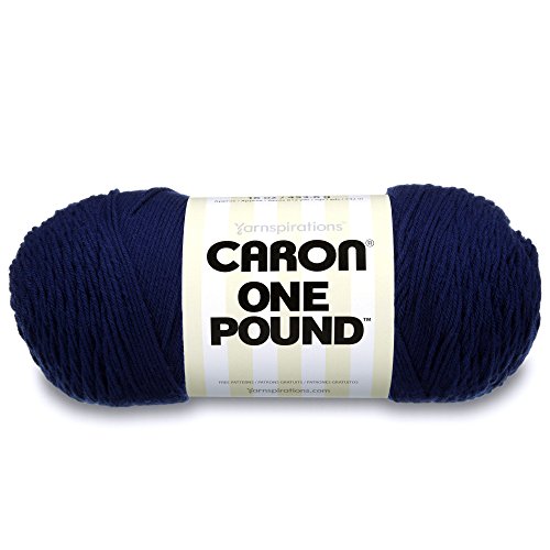 Image of Caron One Pound Solids Yarn, 16oz, Gauge 4 Medium, 100% Acrylic - Midnight Blue- For Crochet, Knitting & Crafting ( 1 Piece )