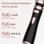 Rotating Hair Dryer Brush, Spin Brush Blow Drye 1.5 Inch &2 Inch, Hot Air Heated Round Brush for Hair Volumizer, Smooth, C-Curls|Black