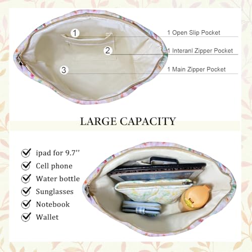 Image of Sunwel Fashion Top Zipper Floral Quilted Bag Small Tote Bag for Women