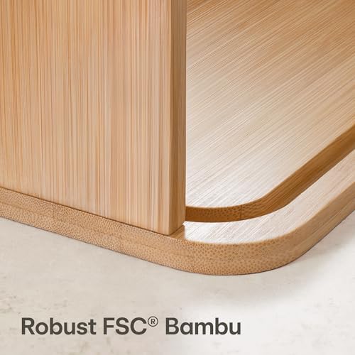 Stilren Brödlåda i FSC®-Trä med Skjutdörr - Vit 40x28cm