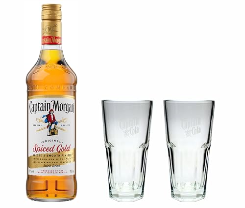 Captain Morgan Spiced Gold Rum 700ml + 2 Longdrink Gläser