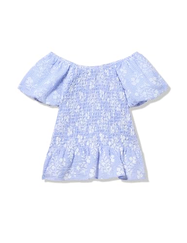 Image of Speechless Girls' Floral Short Sleeve Ruffle Hem Smocked Top