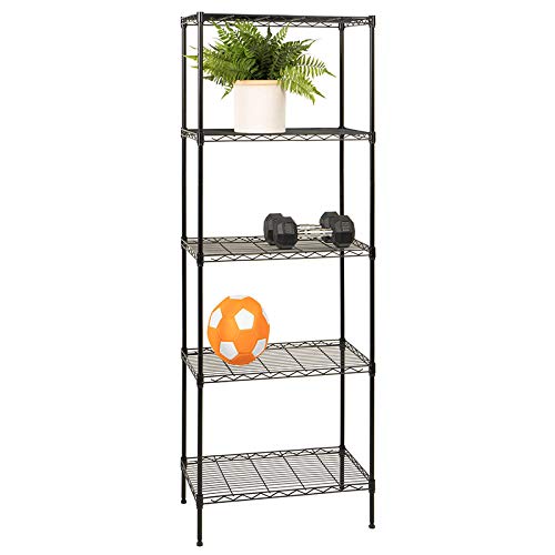 5-Wire Shelving Unit Steel Large Metal Shelf Organizer Garage Storage Shelves Heavy Duty Nsf Commercial Grade Utility Storage Metal Layer Rack For Garage Kitchen Office 14"D X 24"W X 60"H,Black #TOP1