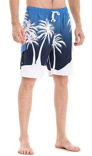Clothin Men's Quick Dry Surfing Boardshorts with Pocket(Ocean Blue,US 36)