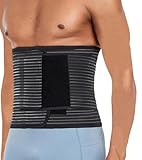 PARPERNA Abdominal Binder Post Surgery Hernia Support Belt Belly Wrap for Men Women, Post-Surgery Stomach Compression Belly Band for Post C Section, Natural Birth, Abdominal Injuries (Black, Large)