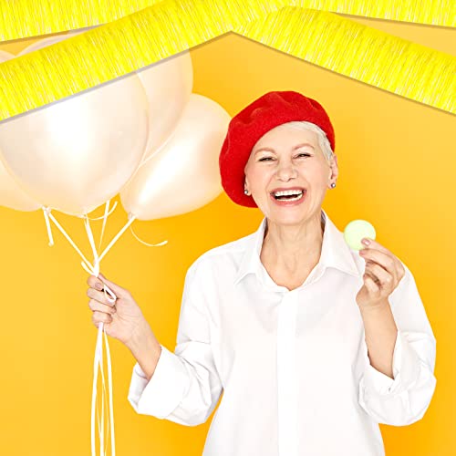 Image of 6 Pack 10 Feet Foil Fringe Garland Metallic Tinsel Streamers Banner Wall Hanging Curtain Backdrop Banner for Parade Floats, Thanksgiving, Christmas, Birthday, Halloween Party Decorations(Yellow)