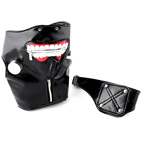 Kaneki Ken Ghoul Mask With Eyepatch (PU Leather) Cosplay Anime Mask
