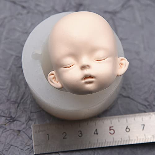 Moule silicone 3D tête de poupée pour fondant et argile - 5