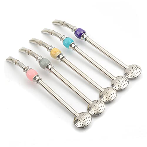 COLLBATH Mate Bombilla Straw Set Stainless Steel Filter Straw Removable Head for Mate Tea