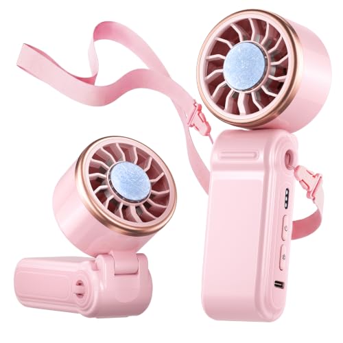 SWEETFULL Mini Portable Fan with Ice Cooling, Lightweight Handheld Pocket Turbo...