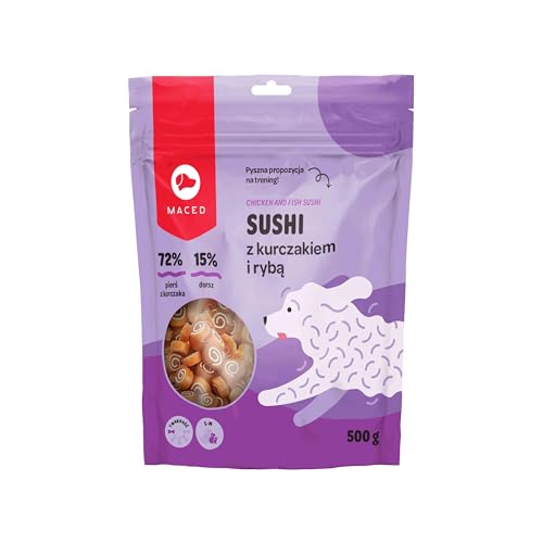 Maced Sushi Huhn mit Fisch 500g für kleine und große Hunde Ras