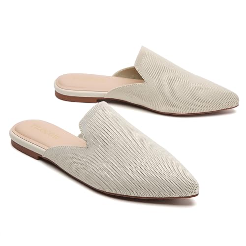 Image of Tilocow Knit Mules Office Slip on Loafers Business Casual Flats for Women