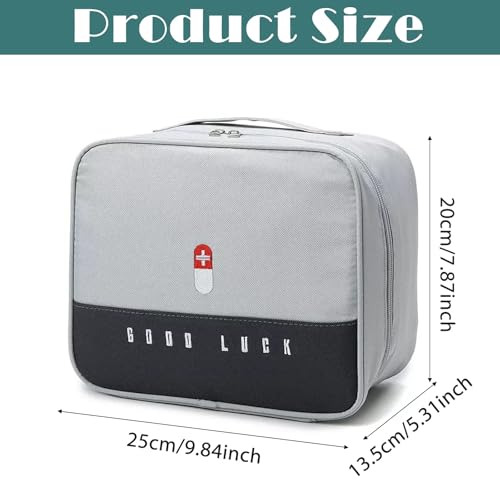 wasserdichtes Nylon-Material und robustem Reißverschluss für sicheren Medikamententransport auf Reisen sichtbar