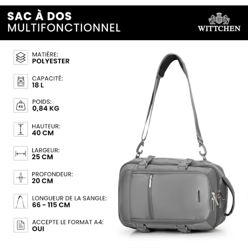 Bagage à main WITTCHEN en polyester résistant avec bretelles réglables confort