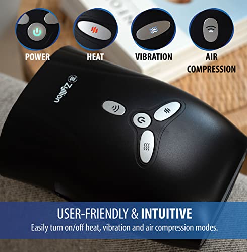 Zyllion Cordless Rechargeable Hand Massager With Air Compression, Heat, Vibration And Acupressure Massage For Hands, Palms And Fingers - Black (Zma-29-Bk) #TOP4