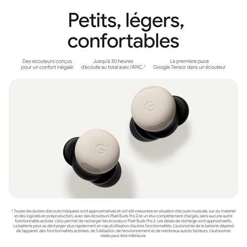Google Pixel Buds Pro 2 – Écouteurs sans Fil avec Suppression Active du Bruit – Écouteurs Bluetooth – Porcelaine