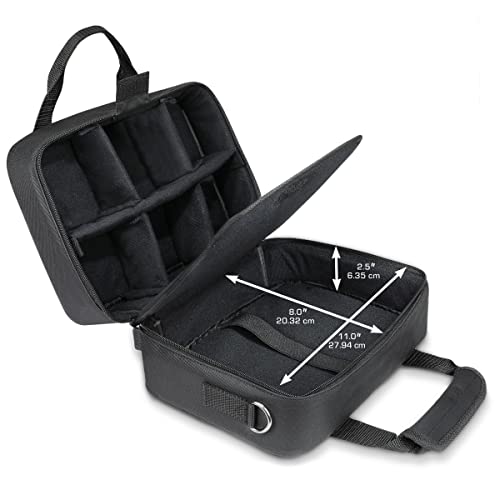 Usa Gear Podcast Equipment Case - Audio Interface Case Compatible With Focusrite Vocaster One Studio And More Studio Equipment - Customizable Interior, Shoulder Strap, And Padded Interior - Black #TOP3