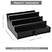 Fengligoo Black Cologne Organizer for Men - 4 Tier Wooden Perfume Display Stand with Drawer and Hidden Compartment for Organizing and Storing, Cologne Holder Shelf for Dresser