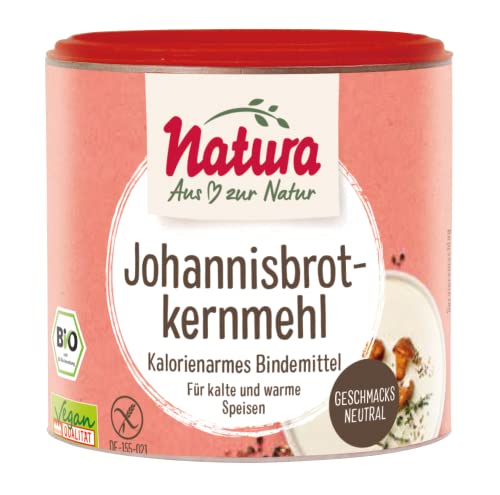 Natura Bio Johannisbrotkernmehl – 100 g – Kalorienarmes, pflanzliches Bindemittel – vegan und glutenfrei – zum Andicken und Binden - geschmacksneutral