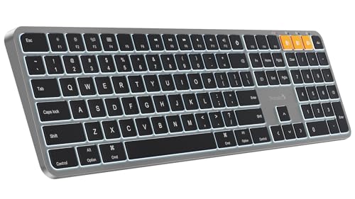 ProtoArc Backlit Bluetooth Keyboard for Mac, K100-A Wireless Quiet Keyboard for Mac, Low Profile,...