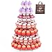Jusalpha Large 7-Tier Acrylic Round Wedding Cake Stand-Cupcake Stand Tower-Dessert Stand-Pastry Serving Platter-Food Display Stand For Large Event (Large With Rod Feet Base) (7RF)