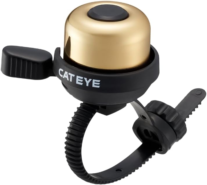 CATEYE PB-1100P Wind Bell – Colorful Brass Bike Bell, Youth Cycling Safety, Tool-Less FlexTight™ Mount Fits Road, MTB, Kids Bicycles, Loud 60 Decibel Ring Sound