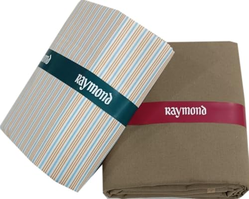 Image of Raymond Premium Unstitched Formal Shirt Fabric, Cotton Blend Stripes, 150 x 150 cm, Regular Fit, Professional Wear Collection