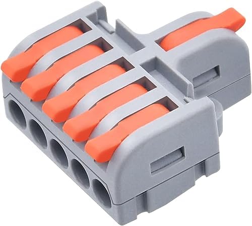 LOLAGO Lever Nut Wire Connectors, 60 Pcs Electrical Connector Assortment Pack Compact Splicing Connector Kit for Wires Solid Stranded Flexible Wires, 2 Port, 3 Port, 5 Port