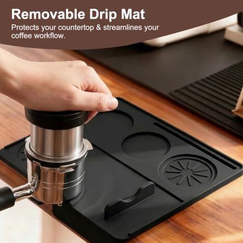 Silicone Coffee Mat for Ninja Luxe Cafe Accessories, Compatible with Ninja Luxe Espresso Machine ES601 ES701, 23"x15" Non-Slip Heat Resistant Coffee Bar Mat, Countertop Protector for Coffee Maker — view 3