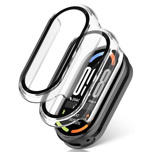 Seltureone �y2�zXiaomi Smart Band 10 �ʏ�ŗp�ی�P�[�X PC�t���[��+�����K���X�t�B���� ��̉� �������� �ϏՌ��� �[�d�\���t���[�J�o�[ Mi Band 10 �ʏ�ŕی�J�o�[ �u���b�N