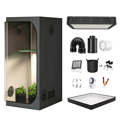 Weedness Grow-Box Komplett Set 250W - 80x80x180cm Zuchtzelt Mit Aktivkohlefilter