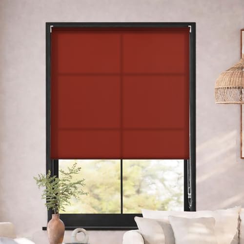 Image of Deco Window Semi-Blackout Roller Blinds for Windows 4Ft 1in x 7Ft (W x H) Light Filtering Roll-Up Shades Sun & UV Protection Privacy Window Blind for Bedroom, Living Room, Office -Dry Rose