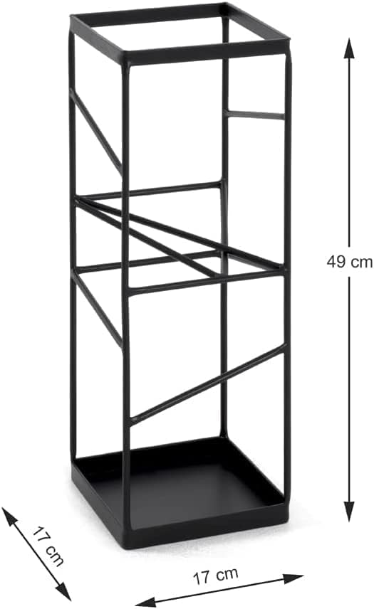 Image of 500142 Classic Iron Metal Umbrella Stand, Umbrella Stand, Steel Tube, 17 x 17 x 49