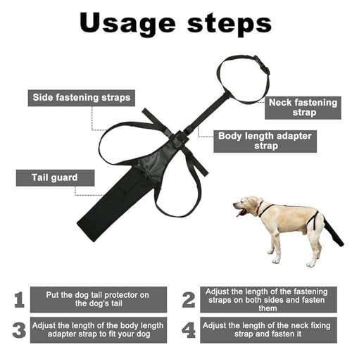 Protector de heridas para perros con sistema ajustable y cobertura de cola completa 7