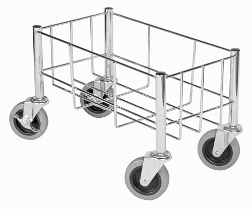 Chariots poubelle en fil d'acier inoxydable Winco DWR-1708 dimensions 45,7 x 22,9 cm