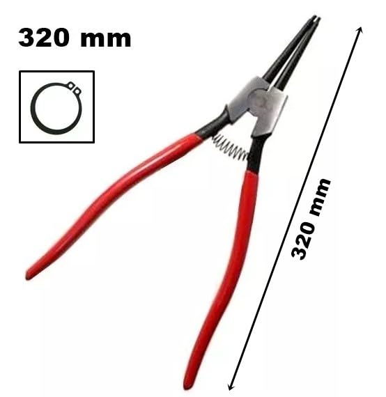 PINZA DRITTA AD ESPANSIONE EXTRA LUNGA PER ANELLI ELASTICI SEEGER 320 mm IN ACCIAIO FORGIATO