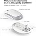 immagine 4iClever Tastiera e Mouse Wireless - Tastiera e Mouse Portatili Wireless 2.4G, Batteria Ricaricabile Design Ergonomico Dimensioni Regolari Sottile Connessione Stabile DPI Regolabile (Argento e Bianco)